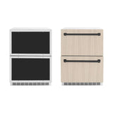 ZLINE 24" Touchstone 168 Can Outdoor-Rated Dual Refrigerator Drawer, Panel Matte Black, RDSPOZ-24-MB