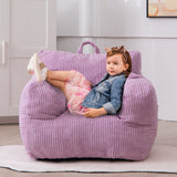 MAXYOYO Kids Bean Bag Chair, Corduroy Bean Bag Couch with Armrests for Children's Room (Purple)