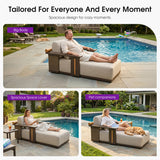 PURPLE LEAF Outdoor Chaise Lounge Chair Aluminum Patio Lounge Chair with Pillow Lounger Recliner Chiar for Beach Pool Lawn Tanning Lounge