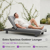 PURPLE LEAF Outdoor Daybed for Patio, Poolside Chaise Lounge Bed with Cushion, Olefin Blend Fabric, Aluminum Frame Sunbed with Side Table for Deck and Backyard