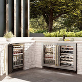 ZLINE 24" Touchstone Dual Zone 44 Bottle Wine Cooler White Matte Glass Door Polished Gold Handle RWDOZ-WM-24-G