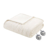 Buttery Soft Feel Faux Feathersoft Heated Blanket, Ivory