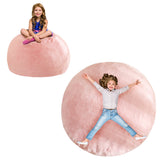 MAXYOYO 2-in-1 Kids Bean Bag Chair, Convertible Kids Bean Bag into Floor Bed (Pink)