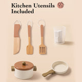 ROBUD Wooden Kids Play Kitchen Set - Mocha Montessori