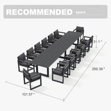 PURPLE LEAF Caesar Outdoor Dining Set Aluminum Luxury Patio Furniture Table and Chairs Set with Olifen Removable Thick Cushion and Pillow Patio Dining Sets for Garden Deck