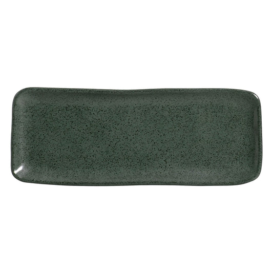 RECTANGULAR PLATTER MEDIUM ORGANIC STONEWARE Ø 12.99x5.12" GREENERY