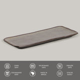 RECTANGULAR PLATTER MEDIUM ORGANIC STONEWARE Ø 12.99x5.12" TOURMALINE