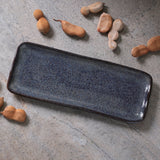 RECTANGULAR PLATTER MEDIUM ORGANIC STONEWARE Ø 12.99x5.12" TITANIUM