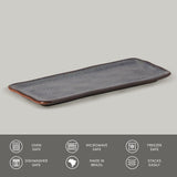 RECTANGULAR PLATTER MEDIUM ORGANIC STONEWARE Ø 12.99x5.12" TITANIUM