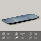 RECTANGULAR PLATTER MEDIUM ORGANIC STONEWARE Ø 12.99x5.12" DENIM