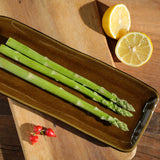 RECTANGULAR PLATTER MEDIUM ORGANIC STONEWARE Ø 12.99x5.12" AMBER