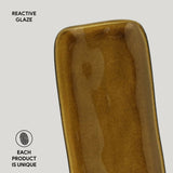 RECTANGULAR PLATTER MEDIUM ORGANIC STONEWARE Ø 12.99x5.12" AMBER