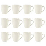 Gibson Home Great Essentials 12 Ounce Porcelain Coffee Mugs - Set of 12 - Cups for Latte, Hot Tea, Cappuccino, Mocha, Espresso, Cocoa