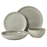 Gibson Elite Beckett Stoneware Matte Reactive Glaze 16 Piece (Service for 4) Plates and Bowls Dinnerware Set
