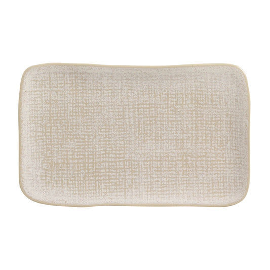 RECTANGULAR PLATTER MEDIUM JUTA Ø 10.63x6.3" LATTE