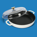 Sur La Table Kitchen Essentials 3.75-Quart Enameled Cast Iron All-In-One Multi-Purpose Non-Toxic Nonstick Braiser Pan w/ Borosilicate Glass Lid