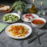 Gibson Elite Kings Road Double Plates and Bowl Organic Round Porcelain Dinnerware Set