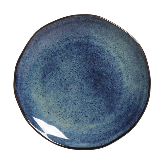DESSERT PLATE ORGANIC STONEWARE Ø 7.68" DENIM