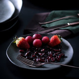 DESSERT PLATE ORGANIC STONEWARE Ø 7.68" CHROMIUM