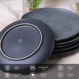 DESSERT PLATE ORGANIC STONEWARE Ø 7.68" CHROMIUM