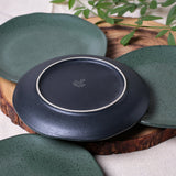 DESSERT PLATE ORGANIC STONEWARE Ø 7.68" GREENERY