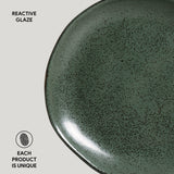 DESSERT PLATE ORGANIC STONEWARE Ø 7.68" GREENERY