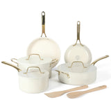 Martha Stewart Galway Premium Nonstick PFA Free Ceramic Interior 10 Piece Heavy Gauge Enamel Aluminum Pots and Pans Cookware Set w/ Aluminum Lids