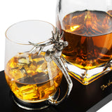 Stag Antler Decanter Set with 2 Stag Glasses - 750ml