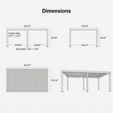 PURPLE LEAF Athena Louvered Pergola Modern Grey Pergola with White Roof for Deck Backyard Garden
