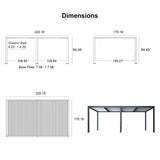 PURPLE LEAF Athena Louvered Pergola Modern Grey Pergola White Roof with Sanori Patio Couch Set Modular Sofas for Deck Backyard Garden
