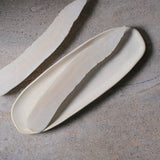 SHALLOW OVAL PLATTER LARGE ORGANIC STONEWARE Ø 14.17x5.12" LATTE