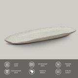 SHALLOW OVAL PLATTER LARGE ORGANIC STONEWARE Ø 14.17x5.12" PISTACHE