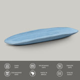 SHALLOW OVAL PLATTER LARGE ORGANIC STONEWARE Ø 14.17x5.12" BREEZE