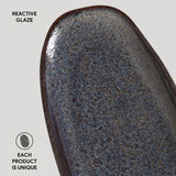 SHALLOW OVAL PLATTER LARGE ORGANIC STONEWARE Ø 14.17x5.12" TITANIUM