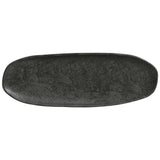 SHALLOW OVAL PLATTER LARGE ORGANIC STONEWARE Ø 14.17x5.12" CHROMIUM