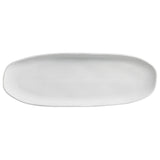 SHALLOW OVAL PLATTER LARGE ORGANIC STONEWARE Ø 14.17x5.12" NEW WHITE
