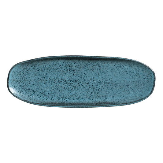 SHALLOW OVAL PLATTER LARGE ORGANIC STONEWARE Ø 14.17x5.12" NIGHT SKY