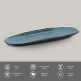 SHALLOW OVAL PLATTER LARGE ORGANIC STONEWARE Ø 14.17x5.12" NIGHT SKY