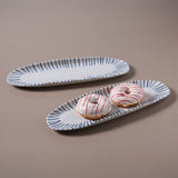 SHALLOW OVAL PLATTER LARGE ORGANIC STONEWARE Ø 14.17x5.12" ELEMENTO