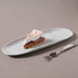 SHALLOW OVAL PLATTER LARGE ORGANIC STONEWARE Ø 14.17x5.12" CAMPESTRE