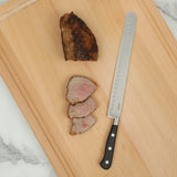 Martha Stewart Carverton 10" Hollow Edge Slicer Knife, High Carbon Stainless Steel Kitchen Knive W/ Black Triple Rivet Handle