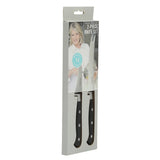 Martha Stewart Carverton 2 Piece Set 5" Tomato Knife and 3" Bird's Beak Knife Set, Bread Carbon Stainless Steel Kitchen Knive W/ Black Triple Rivet Handle