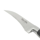 Martha Stewart Carverton 2 Piece Set 5" Tomato Knife and 3" Bird's Beak Knife Set, Bread Carbon Stainless Steel Kitchen Knive W/ Black Triple Rivet Handle