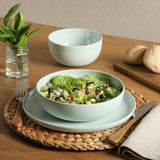 Gibson Home Candy Skies 12 Piece Unbreakable Wheat Straw Melamine Plates and Bowls Dinnerware Set - Outdoor, Camping, & Everyday Use - Matte Exterior/Shiny Interior