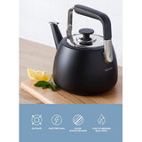 Sur La Table Kitchen Essential Large 2 QT Heavy Gauge Stainless Steel Whistling Tea Kettle