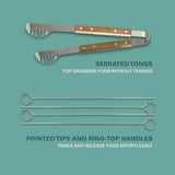 Gibson Home Barbeque Pro 8 Piece BBQ Tools W/ Acacia Wood Handles and Aluminum Storage Box
