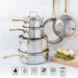 Martha Stewart Castelle 10-Piece Stainless Steel Cookware Set