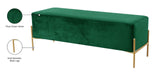 Isla Plush Upholstered Contemporary Bench with Gold Legs - Chic Accent for Bedroom or Dressing Room