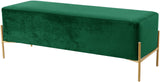 Isla Plush Upholstered Contemporary Bench with Gold Legs - Chic Accent for Bedroom or Dressing Room