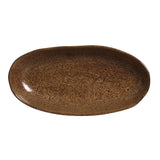 DEEP OVAL PLATTER LARGE ORGANIC STONEWARE Ø 12.6x6.3" DIJON